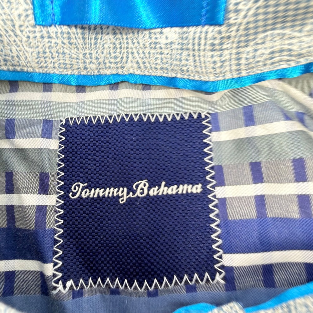 Tommy Bahama Button Down Shirt Mens Large Blue Striped Pima Cotton Long Sleeve - Picture 4 of 4